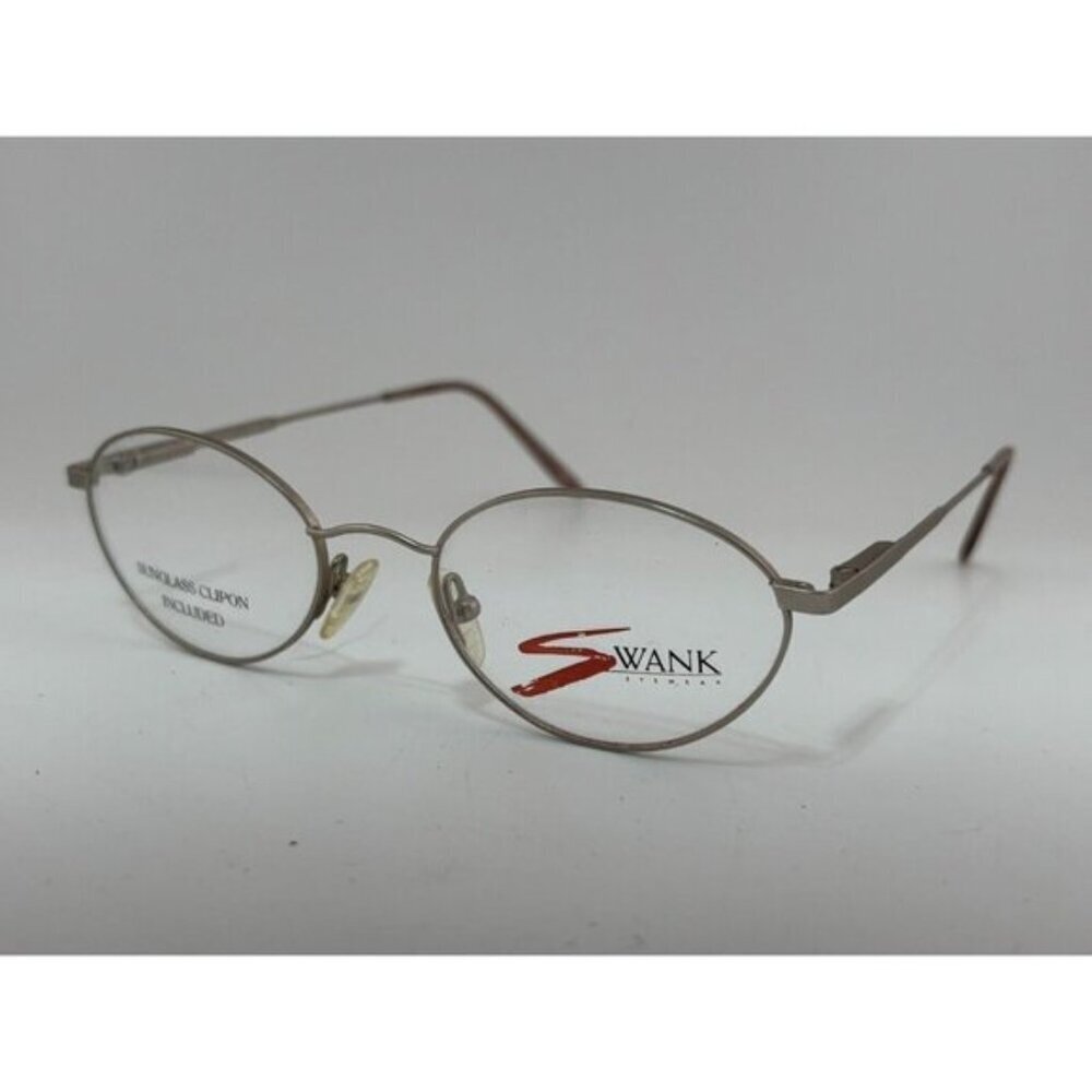SWANK EYEWEAR - 135 970IU 890 135 Silver Oval Eyeglass Frames